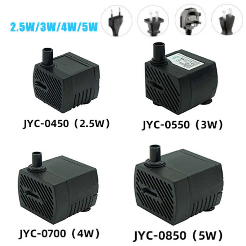220V Submersible Water Pump Mini Small Aquarium Fountain 2.5-5W Pond Fish Tank