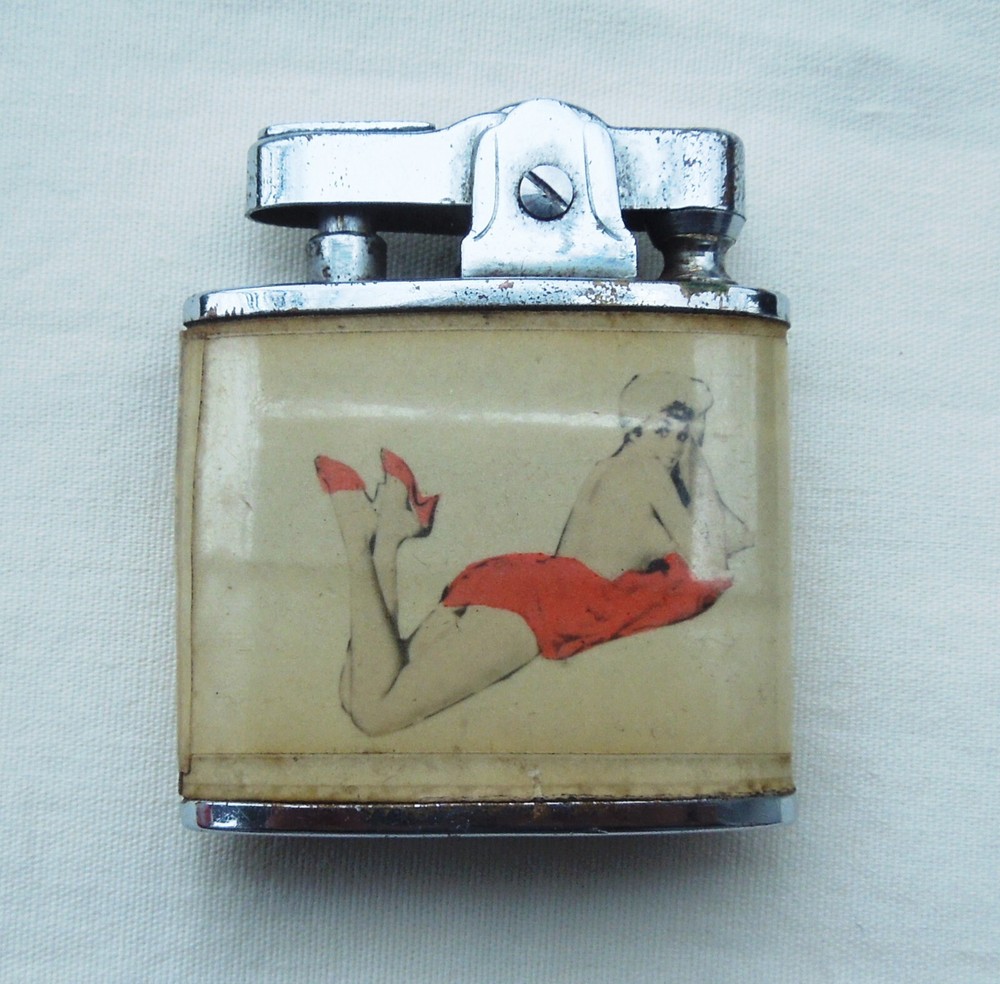 Used Vintage Pinup Girl Lighter