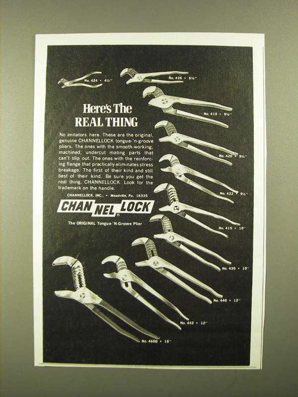 1978 Channellock Groove Joint Pliers Ad Vintage Original Tool Collectible