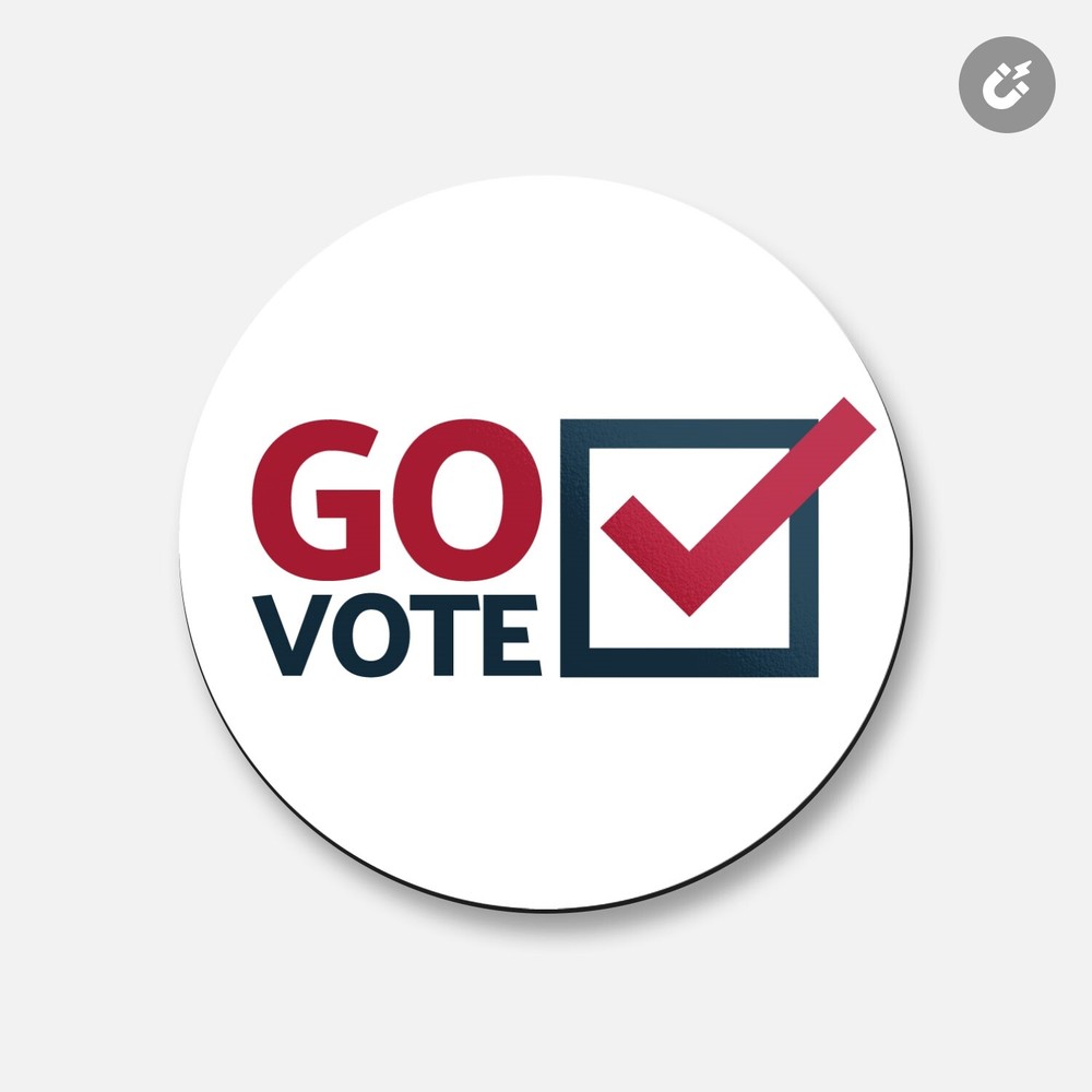 Go Vote Presidential Election | 4'' X 4'' Round Decorative Magnet