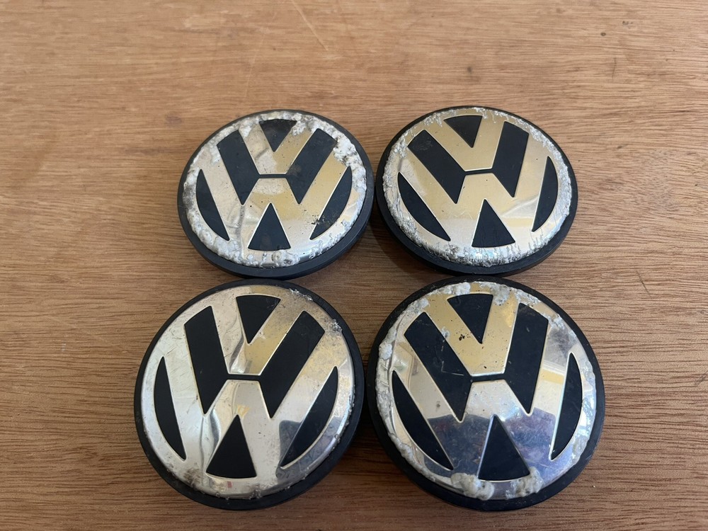 x4 Volkswagen Golf Passat Tiguan 65mm Alloy Wheel Centre Caps Set Genuine