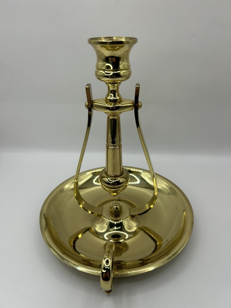 BALDWIN Brass Chamberstick Candlestick Ships Nautical Swinging Candle Holder USA