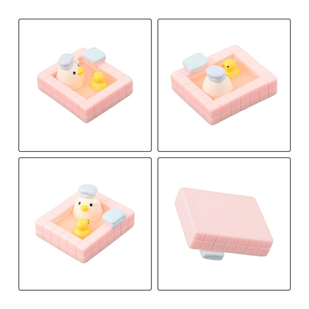 Cute Kawaii Duck Microlandscape Decor Colorful Resin Figurines for Garden