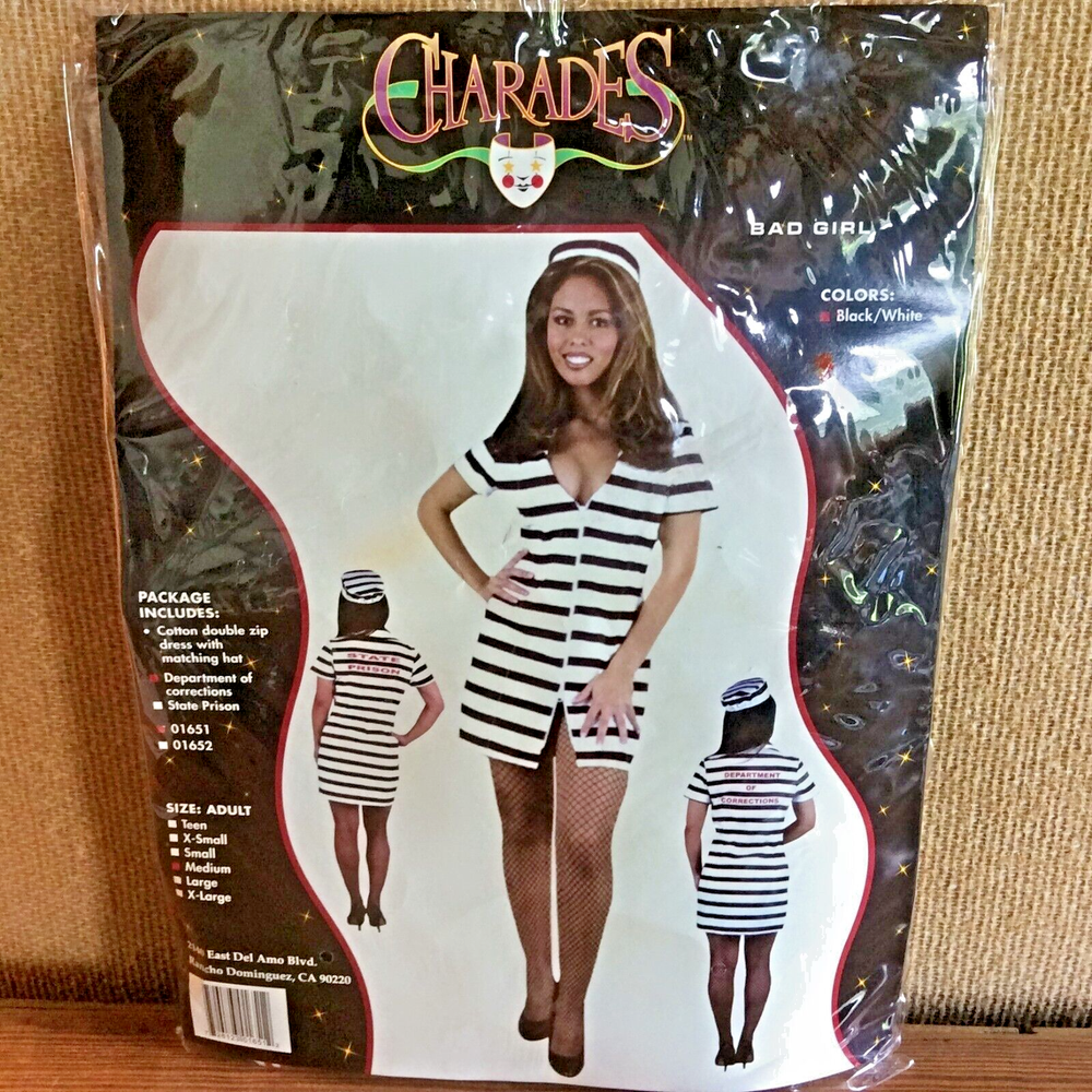 Charades Bad Girl Department Of Corrections Women's Halloween Costume Adult SZ M