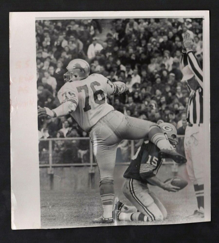 1965 Press Photo Bart Starr Green Bay Packers vs Roger Brown Detroit Lions