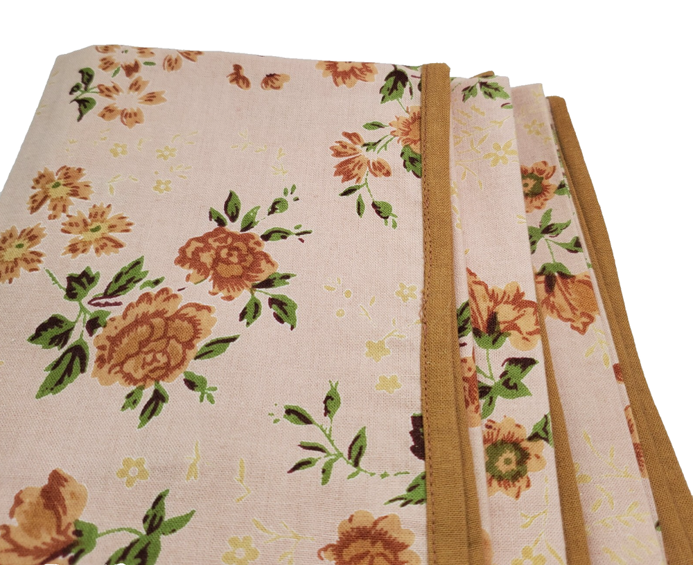 ABC Carpet & Home 100% Cotton Floral Cloth Napkins Apricot Salmon-image