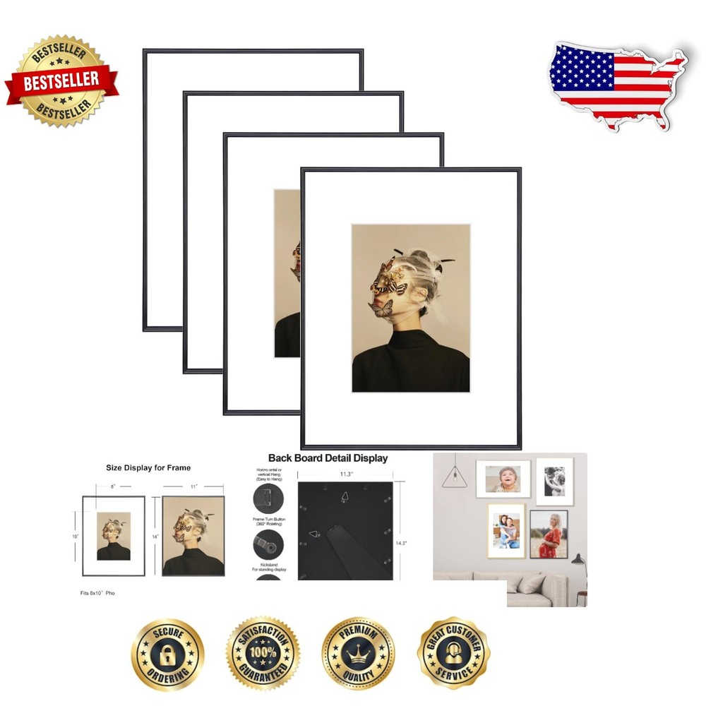 Premium 11x14 and 8x10 Black Aluminum Frames - Perfect for Cityscapes Art