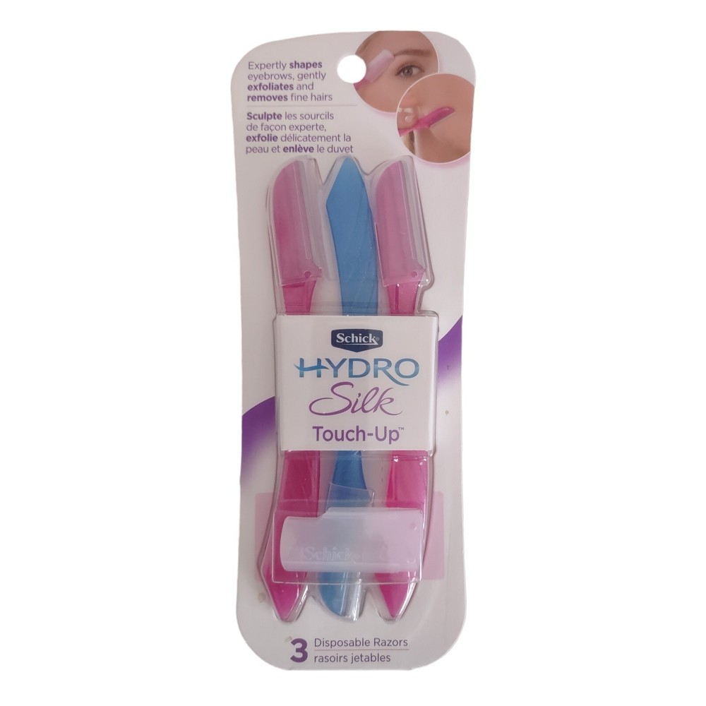 Schick Hydro Silk Touch-Up Dermaplaning Tool 3 Count | Eyebrow Razor, Face Razor