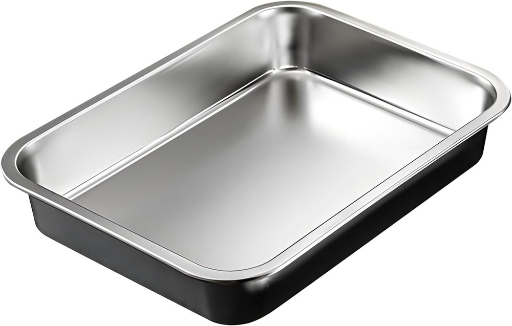 Roasting Pan, Stainless Steel Rectangular Oven-BBQ Bakeware for Oven Baking,