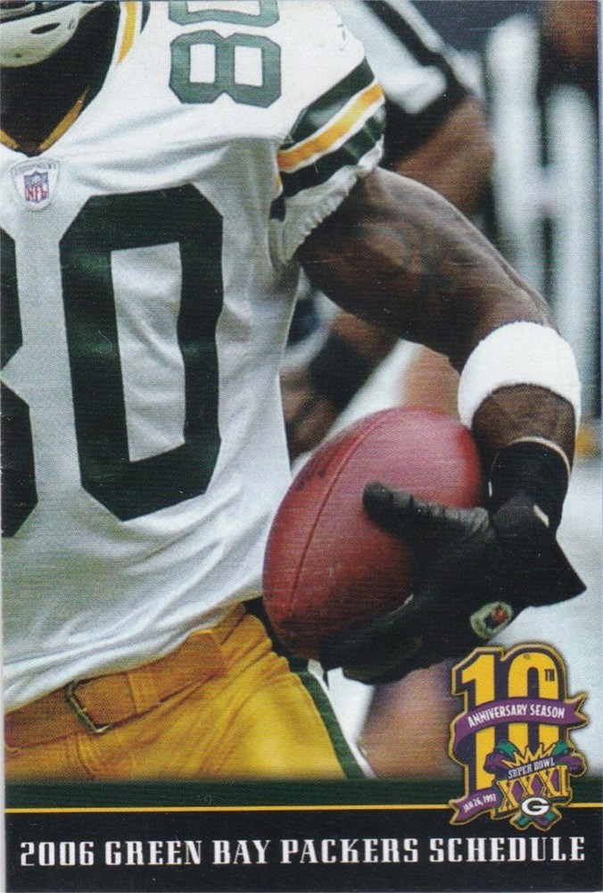 2006 Green Bay Packers NFL Football Pocket Schedule- Team