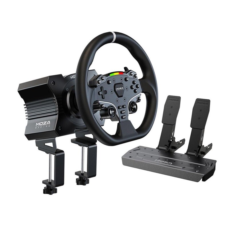 MOZA R5 All-in-One PC Gaming Racing Simulator 3PCS Bundle:5.5Nm Drive Wheel Base