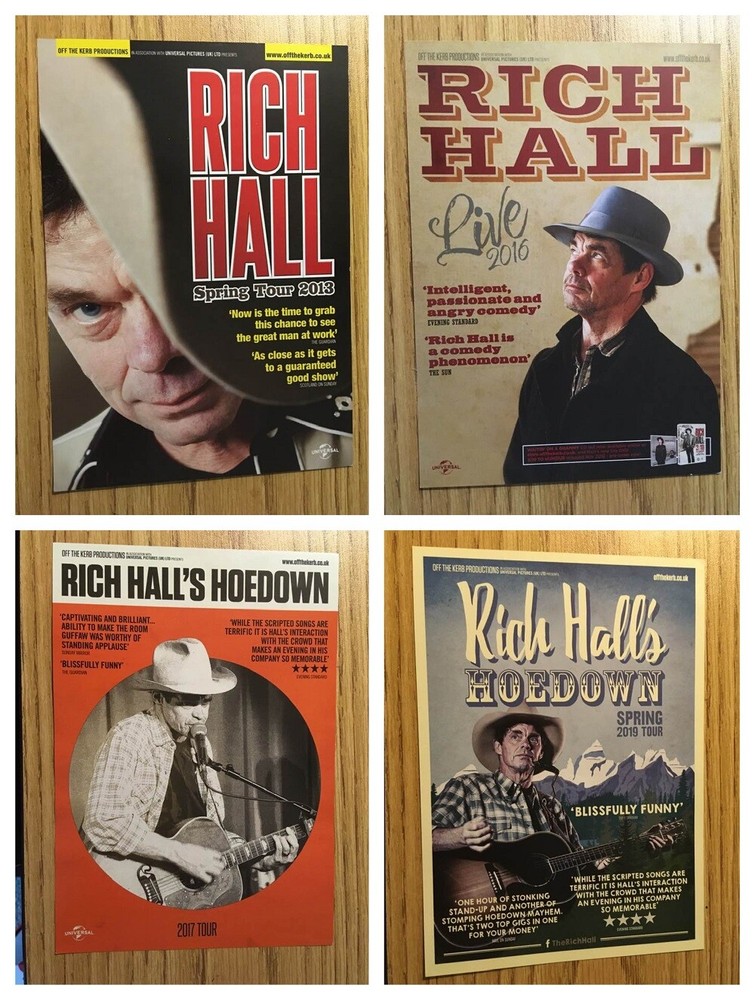 RICH HALL - FOUR X  A5 FLYERS BUNDLE - FROM 2013, 2016, 2017, 2019