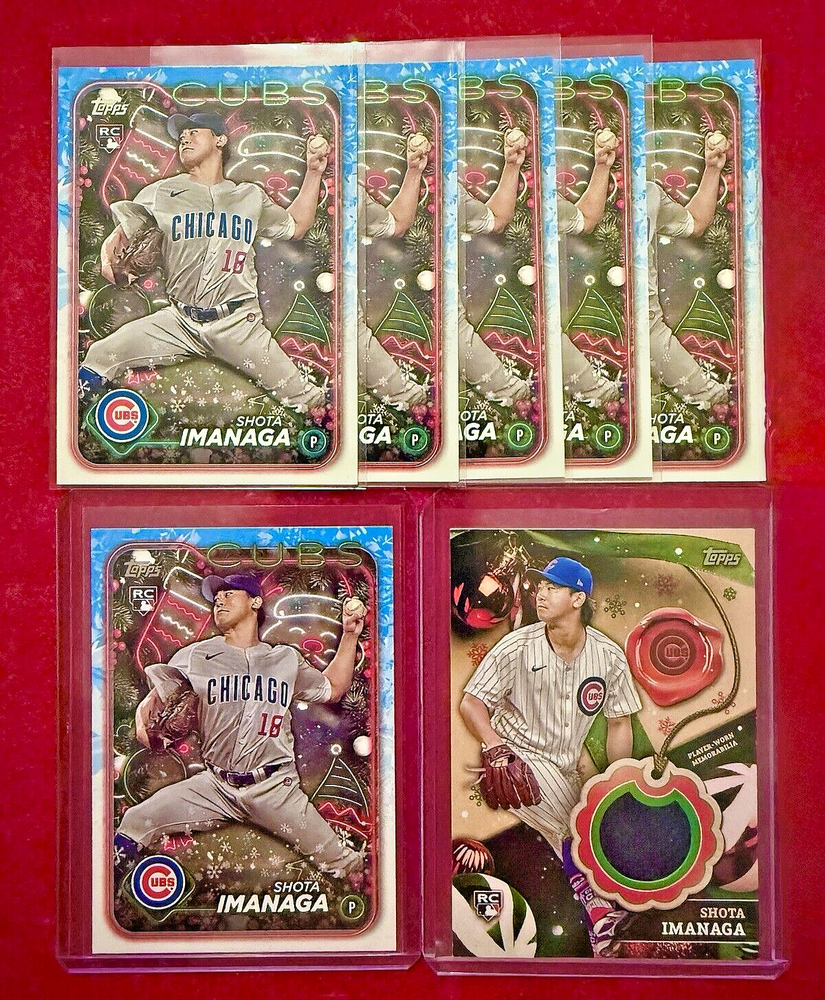 2024 Topps Holiday SHOTA IMANAGA Game Used Memorabilia Relic Card & 6 Base RC