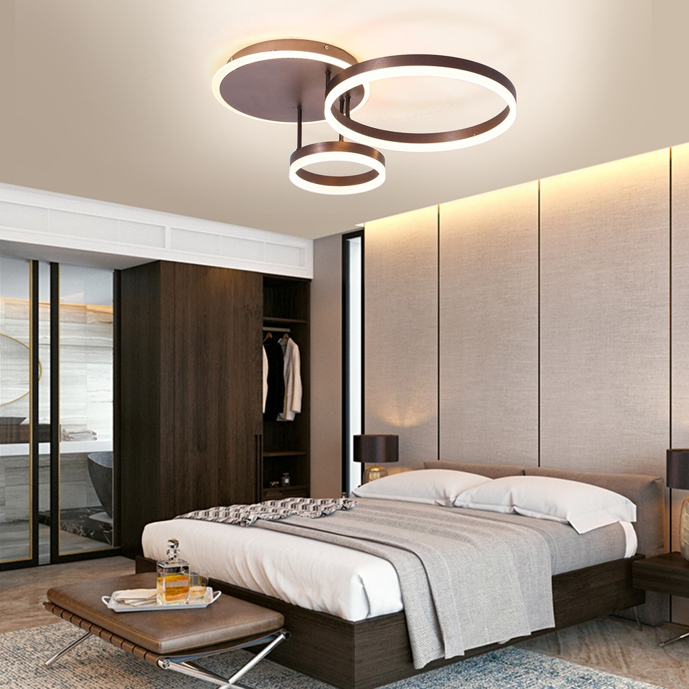 Modern LED Ceiling Light Chandelier Rings Home Living Room Lamp Fixture Dimmable