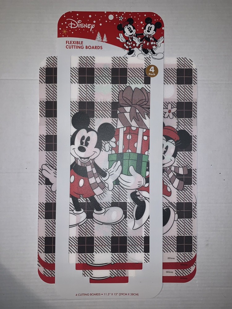 Disney Mickey & Minnie Mouse Christmas Flexible Cutting Boards 4 Pack