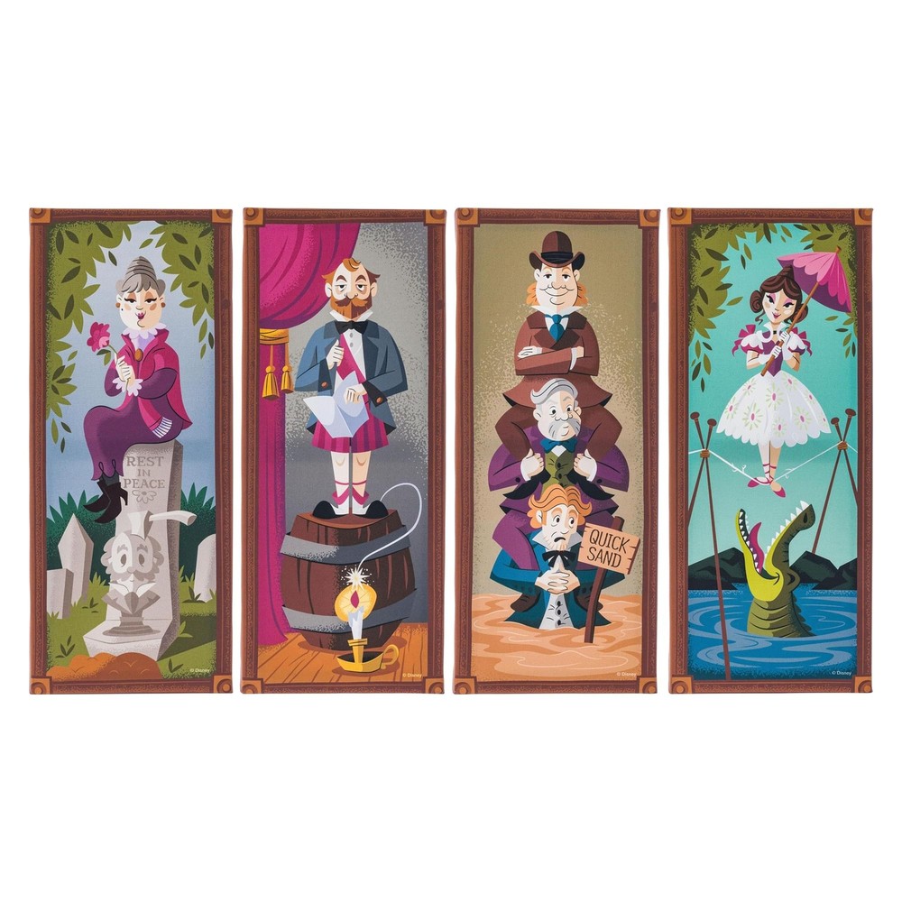 Disney Haunted Mansion 12x5 Inch 4-Piece Canvas Wall Art Set
