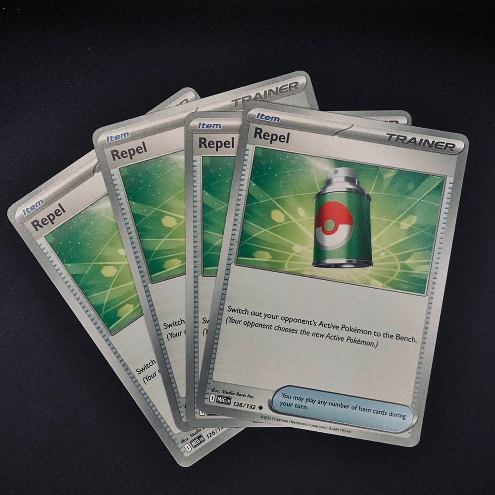 x4 Repel 126/132 - Mega Evolution - Pokemon - NM/M English Playset TCG