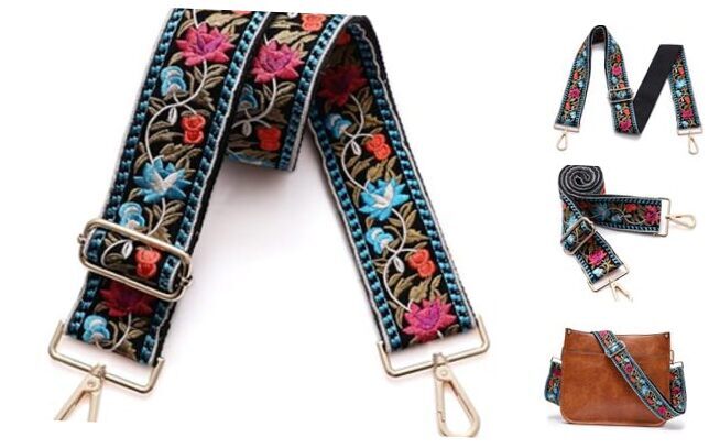 Purse Strap Replacement Crossbody Wide Shoulder Strap Gold Buckle-976