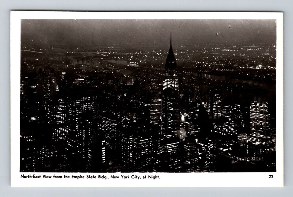 New York City NY RPPC, View From Empire State Building Vintage Postcard