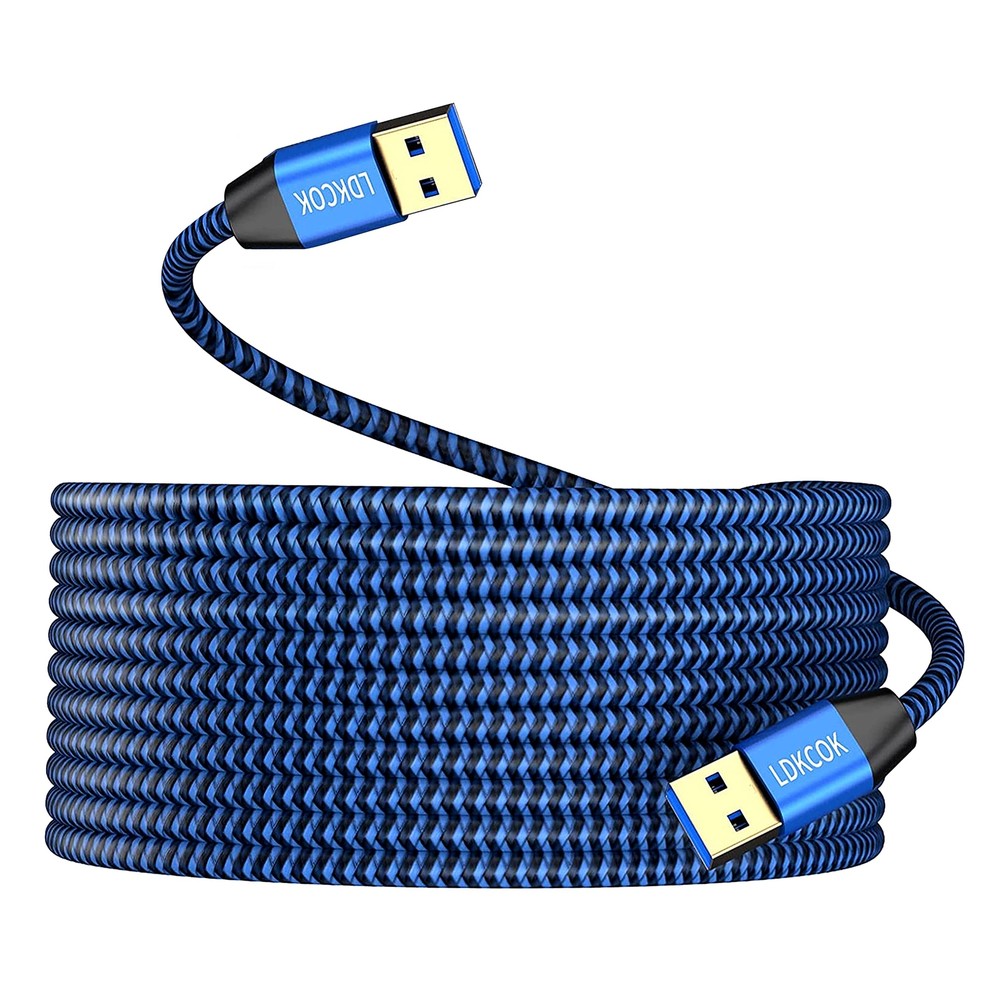 20FT Braided USB 3.0 Male to Male A Cable Fast Data Transfer Durable