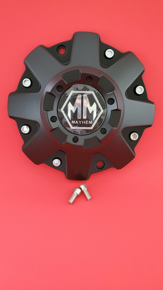 Mayhem wheels 8015 Warrior rim center cap - matte flat black + mounting screws