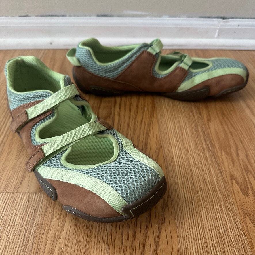 TEVA Dristi Mary Jane Leather Sandal Women 9 Green Mesh Comfort Shoe Gorpcore