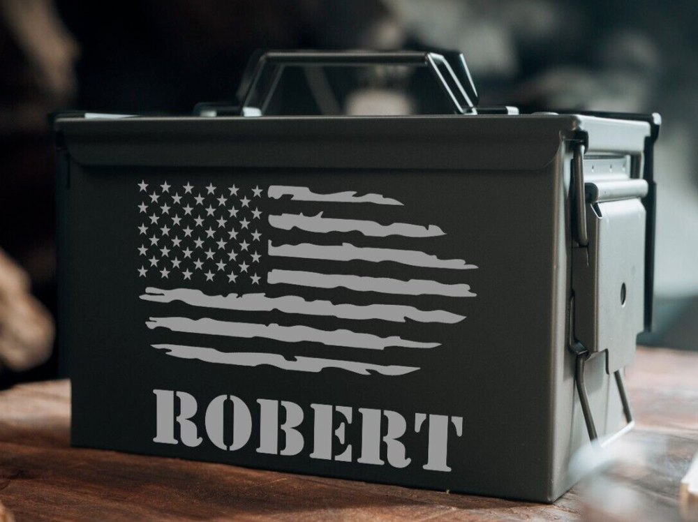 Personalized Metal Ammo Can Storage Box - .50 Cal Green Locking Steel Ammo Can