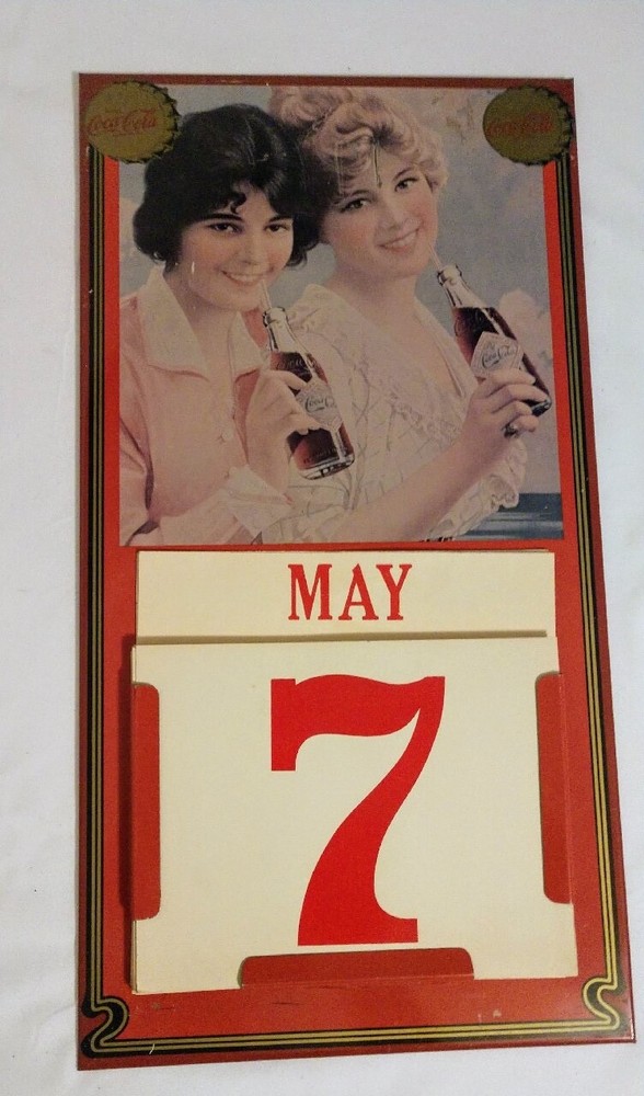 Vintage 1981 Coca-Cola Metal Wall Hanging Calendar Retro Decor