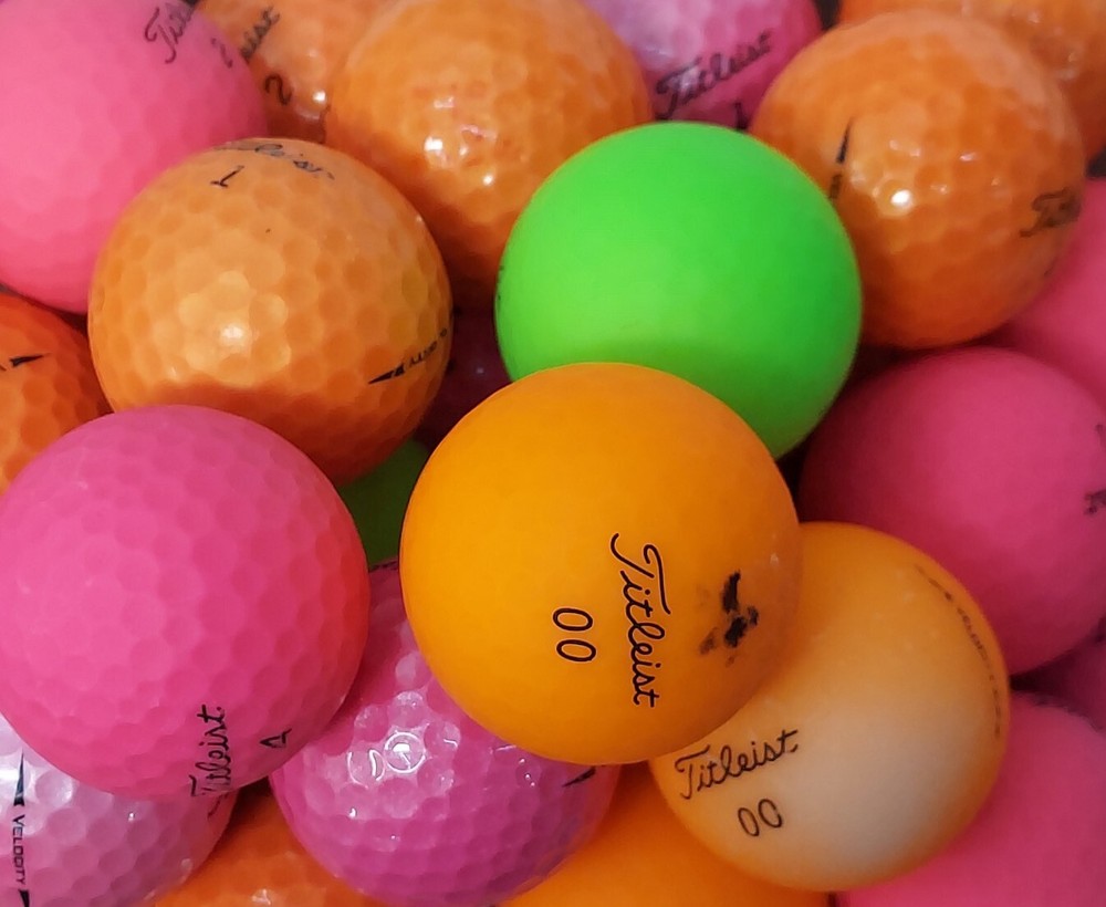 36 Titleist Velocity Assorted Color Used Golf Balls 3A
