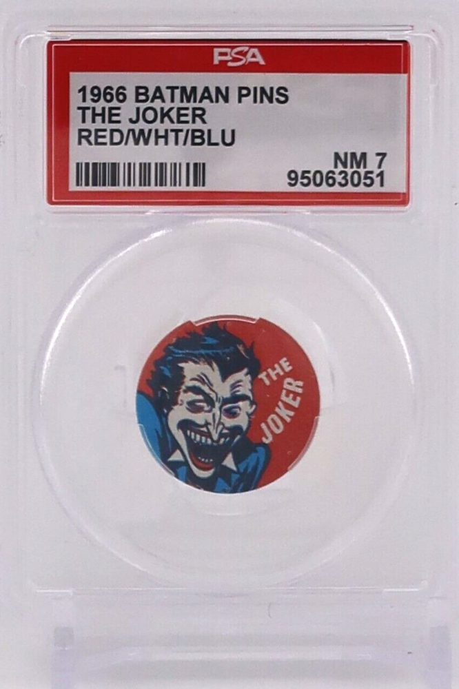 1966 BATMAN PIN THE JOKER PSA 7