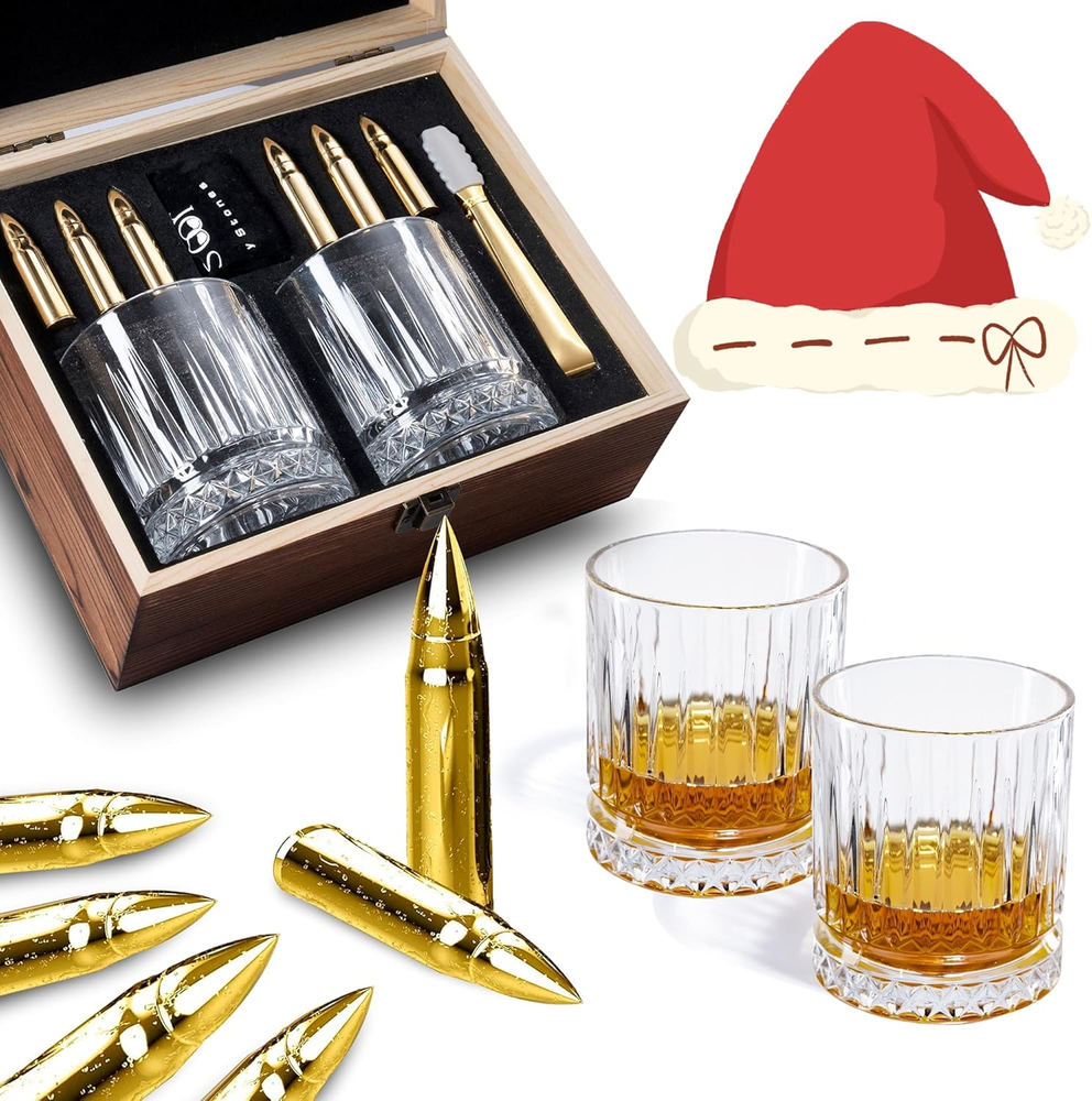 Whisky Glass Set - Ideal Bourbon Gift for Men & Dad