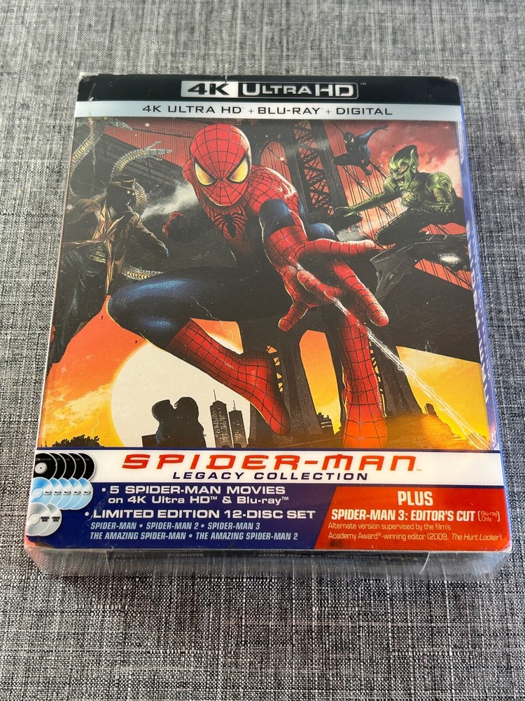 Spider Man 4K Blu-ray UHD Legacy Collection OOP Steelbook Box Set 12 Disc Set