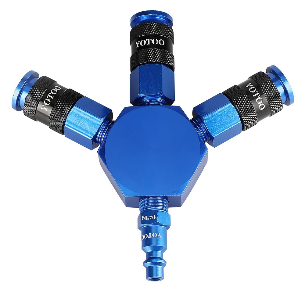 3-Way Aluminum Air Manifold Splitter with Universal Quick Connects