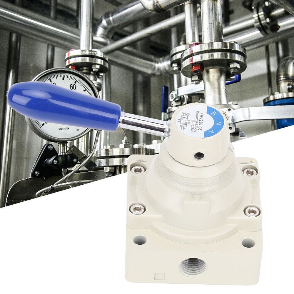 4HV230-08 Air Valve 4 Way 3 Positions Hand Lever Direct Action 1/4in PT