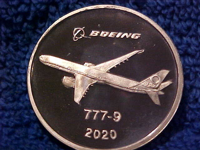 2020 BOEING EMPLOYEEs COIN CLUB Pewter 777 -9  777X Medal 15