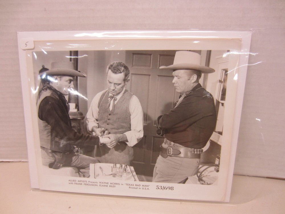 #5 Vintage TEXAS BAD MAN Lobby Card, Press Photo, Movie Still western 8x10 B&W