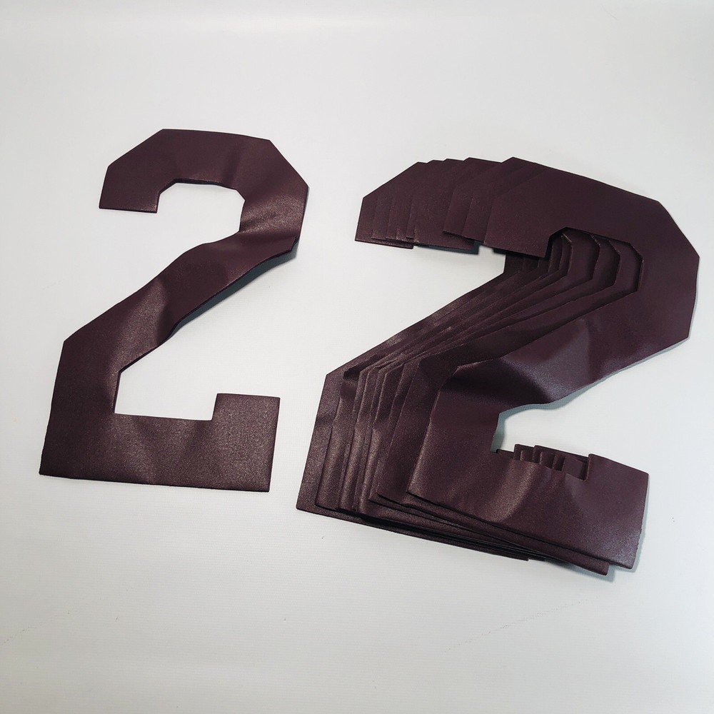 NWD x100 Custom Jersey Number Iron On Appliques Sports Burgundy #2 9