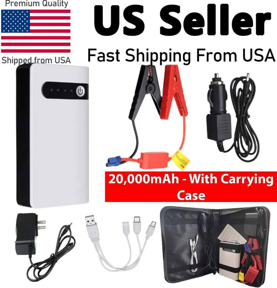 20000mAh Portable Car Jump Starter Booster Jumper Box Power Bank Battery Charger