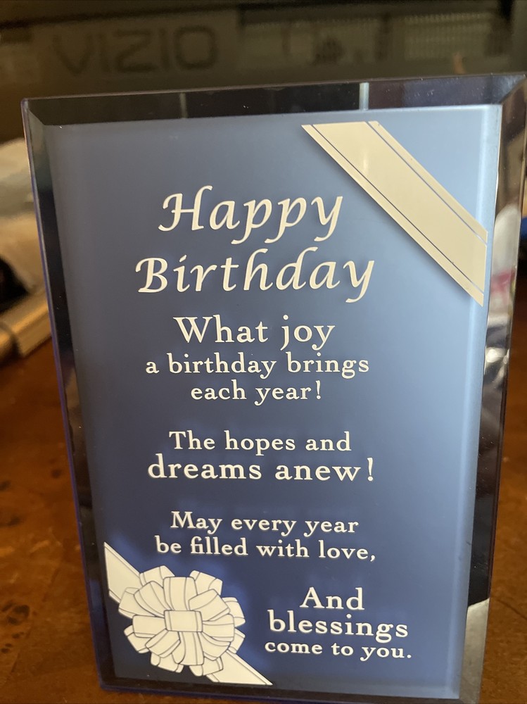 About Face Designs Happy Birthday 4x6 Glass Plaque New Ships Immediately-image