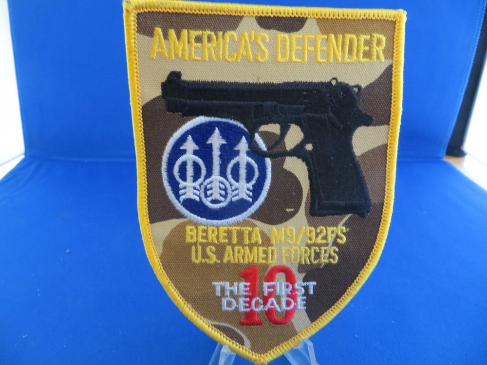 Vintage Beretta Firearms Logo Patch US Armed Forces M9/92FS Embroidered