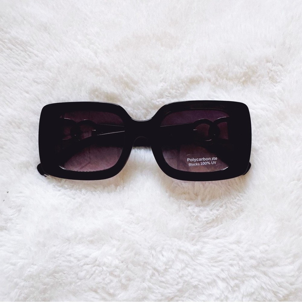 Camille Black Oversized Square Sunglasses