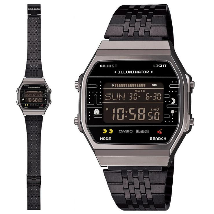 ABL-100WEPC-1BJR CASIO CLASSIC Pac-Man collaboration Watch Pacman silver black-image