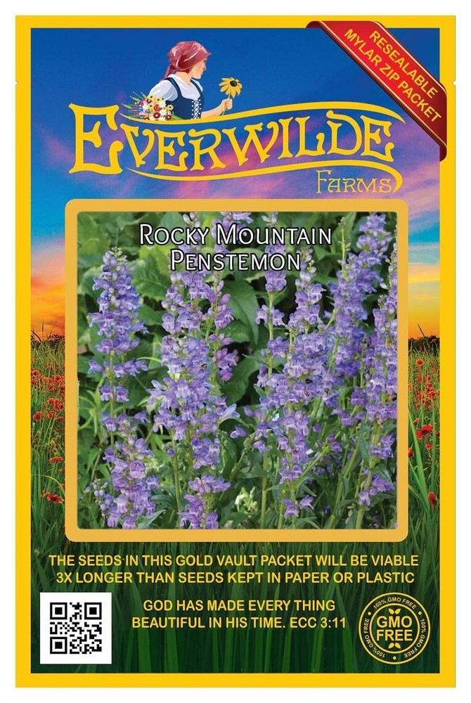 1 Oz Rocky Mountain Penstemon Wildflower Seeds - Everwilde Farms Mylar Packet