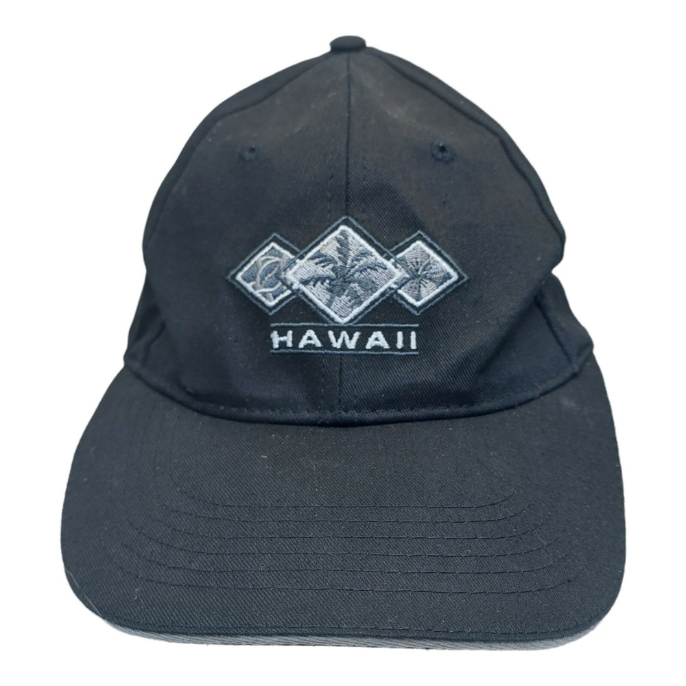 Hawaii Baseball Cap Hat Lid Black White Strapback