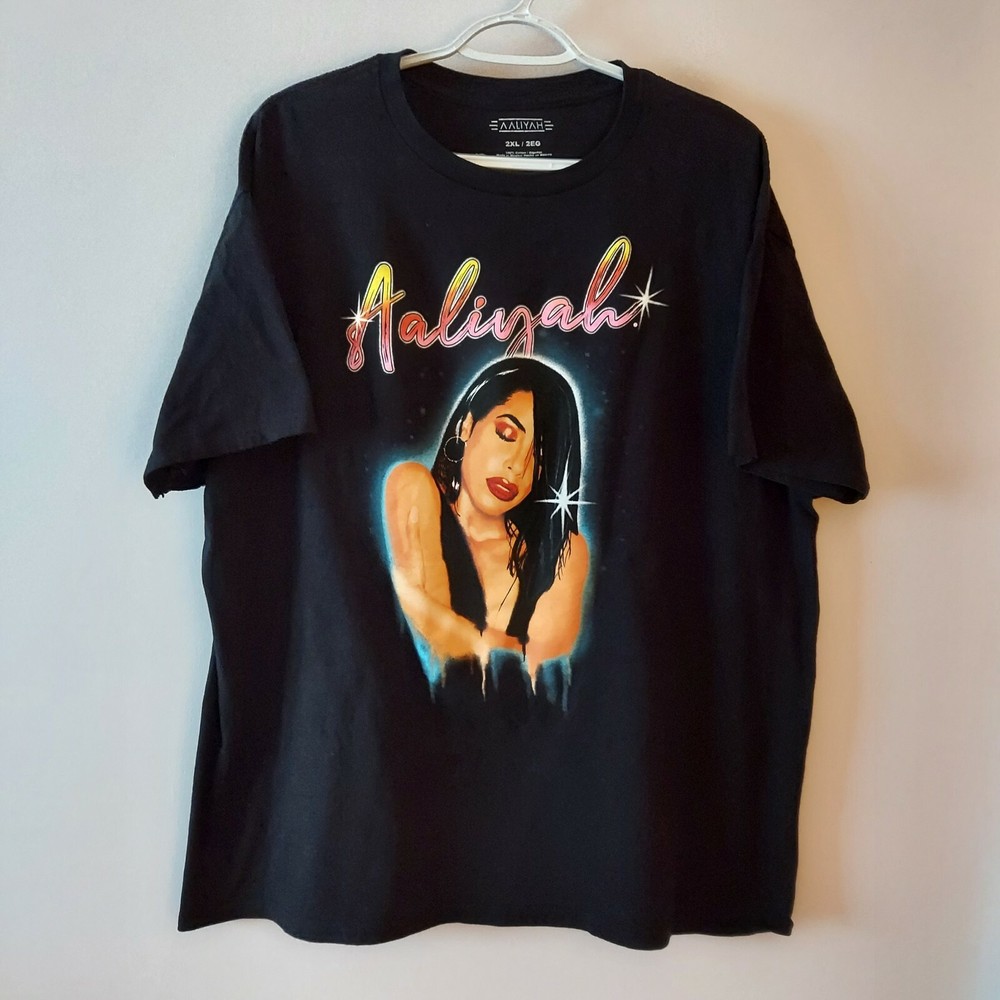 Aaliyah Black 2XL T-Shirt American Singer R&B/Pop-image