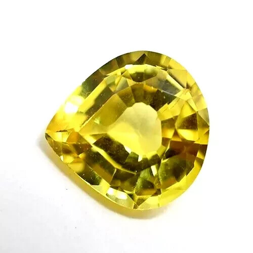 Natural Yellow Sapphire Pear Cut Loose Gemstone 10.75 Ct AA Certified-image