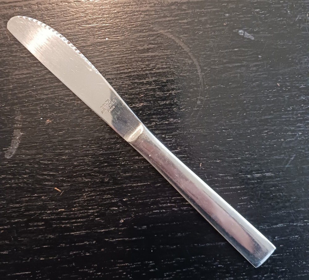 Vintage Delta Airlines Stainless Airplane Dinner Knife by ABCO Silverware  -image
