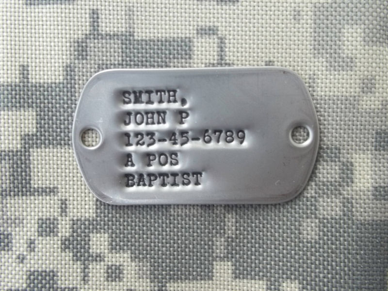 Real Debossed Military Dog Tag Made  4 Your Paracord