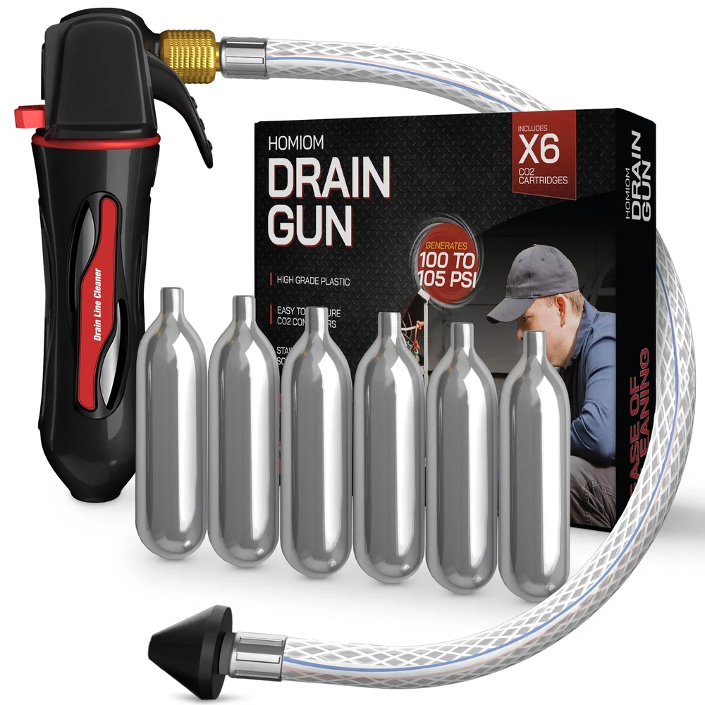 Drain Gun 4 Co2 Cartridges Included for A/c Condensate Lines Health 2day Ship-image