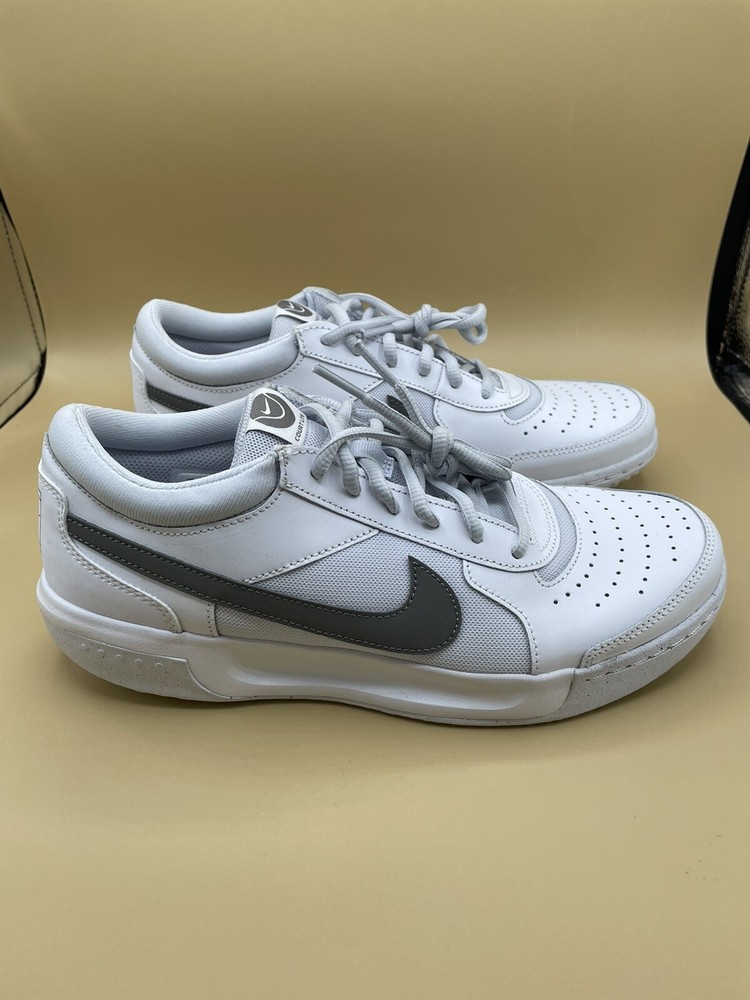 Sz 11 Women’s Nike Zoom Court Lite 3 Tennis Shoes White/Flat Pewter New No Box